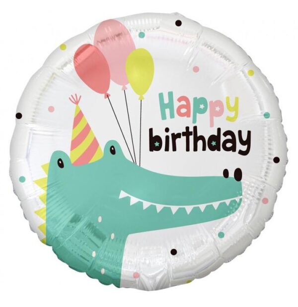 Happy Birthday Krokodil folieballong 36 cm