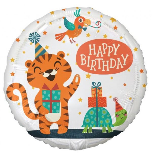 Happy Birthday Tiger folieballong 36 cm