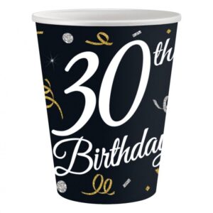 Happy Birthday 30 Pappersmuggar, 6-pack, 200 ml