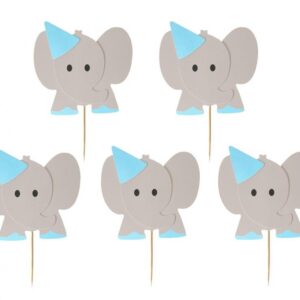 Animals blå elefant dekorationspinnar 10 st