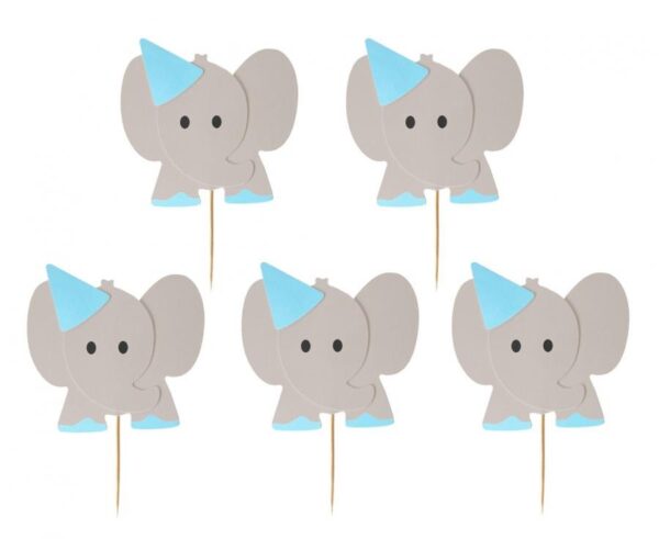 Elephant blå elefant dekorationspinnar 10-pack