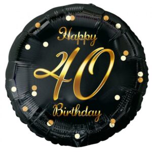 Happy Birthday B&C Guld Happy Birthday 40 Folieballong 36 cm