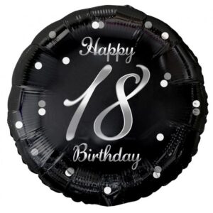 Happy Birthday B&C Silver Happy Birthday 18 folieballong 36 cm