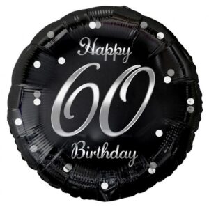 Happy Birthday 60 B&C silverfolieballong 36 cm