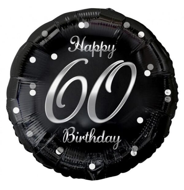 Happy Birthday 60 Folieballong 36 cm silver