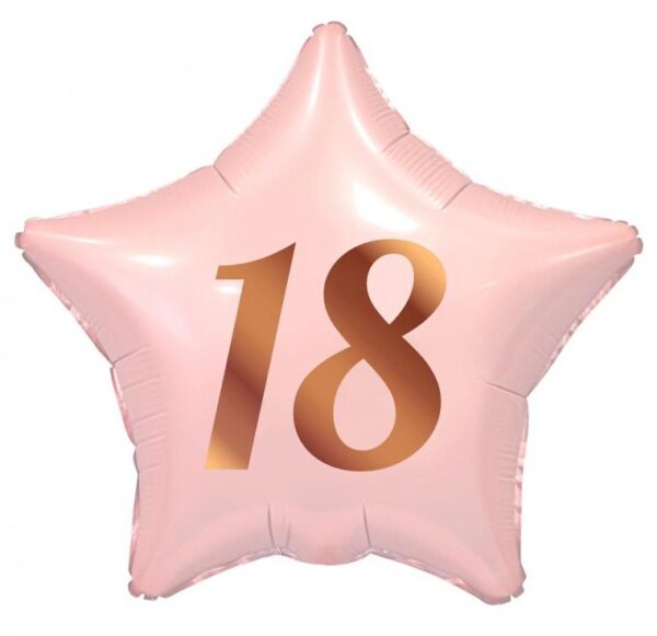 Happy Birthday Rosa 18 Stjärnformad Folieballong 44 cm