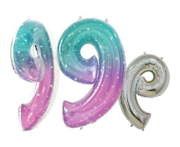Number Space nummer 9 folieballong 78 cm