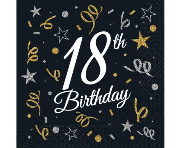 Happy Birthday 18 servetter 20-pack 33x33 cm