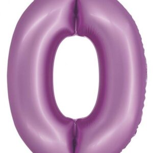 Siffra 0 Lila Folieballong 76 cm