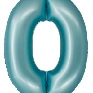 Number Light Blue Mat Blå Folieballong 76 cm