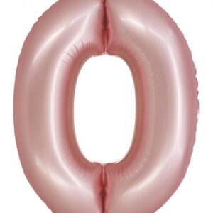 Siffra 0 Folieballong Rosa 76 cm