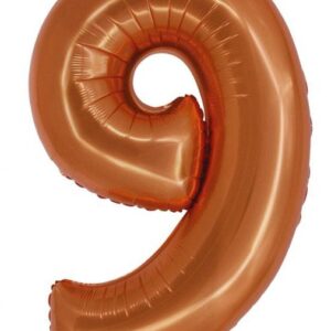 Number Copper 9 Folieballong 76 cm