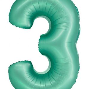 Number Mint 3 folieballong 76 cm