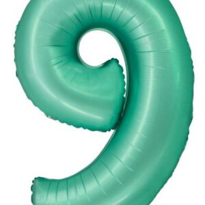 Number Mint Mat Mint Nummer 9 Folieballong 76 cm
