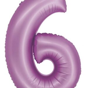 Number Lavender Mat Lavendel Nummer 6 Folieballong 76 cm