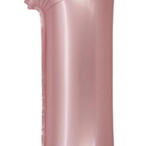 Siffra 1 Folieballong Rosa 76 cm