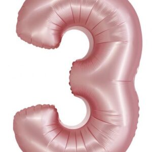 Siffran 3 Folieballong Rosa 76 cm