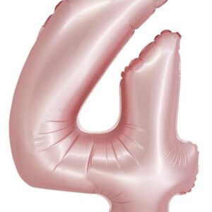 Siffra 4 Folieballong Rosa 76 cm