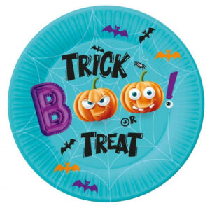 Halloween Boo pappersassiett set om 6, 18 cm