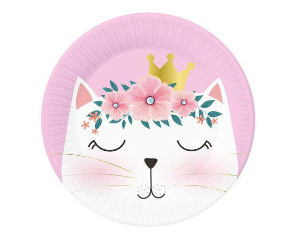 Cat Sleepy papperstallrik 6-pack 18 cm