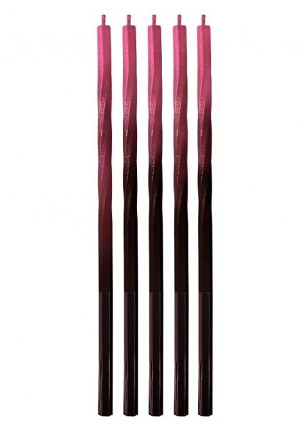 Colour Ombre Röd-Svart Tårtljus, Set med 5 st