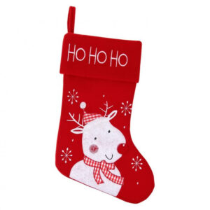 White Reindeer julstrumpa för öppen spis, stövel 45,5 cm