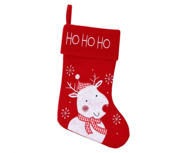 White Reindeer julstrumpa för öppen spis, 45,5 cm