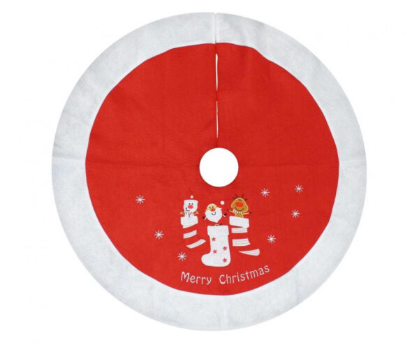 Christmas röd träkjol, matta 80 cm