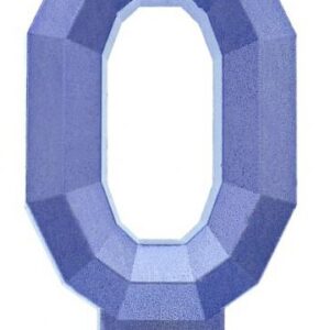 Number Diamond Metallic Blue siffra 0 ljus, tårtljus