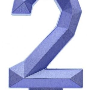 Number Diamond Metallic Blue Siffra 2 Ljus, Födelsedagsljus