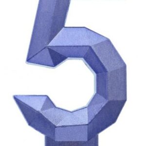 Number Diamond Metallic Blue siffertårtljus 5