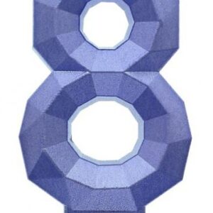 Number Diamond Metallic Blue siffertårtljus 8