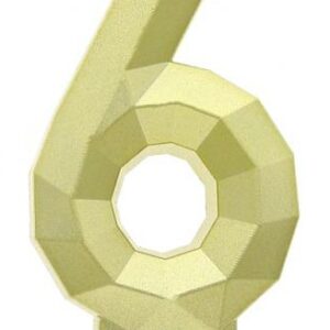 Number Diamond Metallic Guld siffra 6 ljus, tårtljus