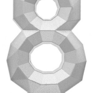 Siffra 8 födelsedagsljus i metallisk silver
