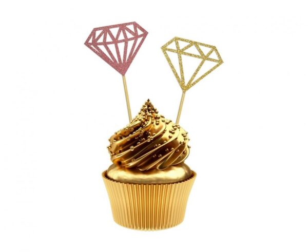 Wedding dekorationspinnar med diamantmotiv 6-pack 15 cm