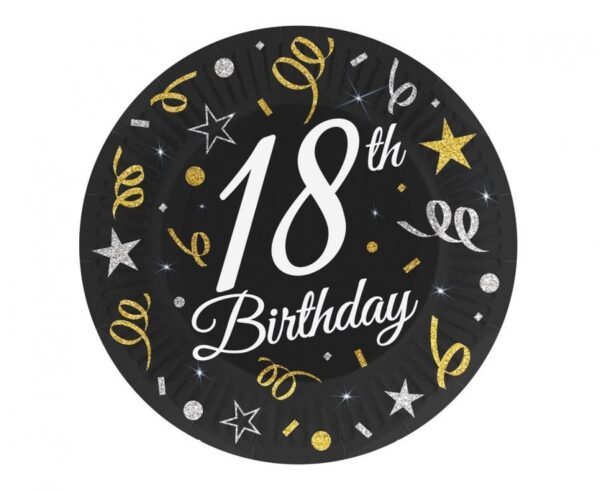 Happy Birthday B&C pappersassiettset 18 cm (6 delar)