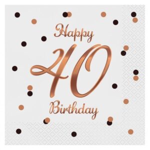Happy Birthday 40 Servetter 20-pack 33x33 cm