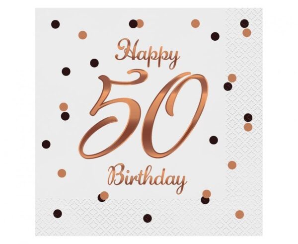 Happy Birthday B&C White Happy Birthday 50 Servetter 20-pack 33x33 cm