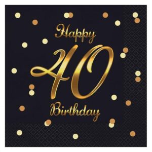 Happy Birthday 40 Servetter 20 st 33x33 cm
