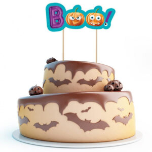 Halloween Boo tårtdekoration 18 cm