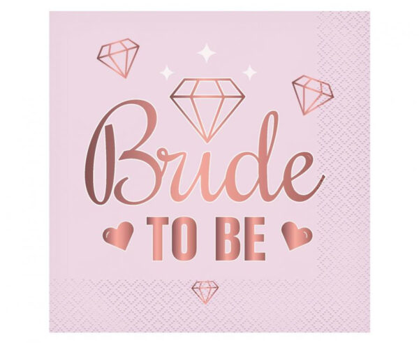 Hen Party Bride To Be Rosa servetter 20 st 33x33 cm