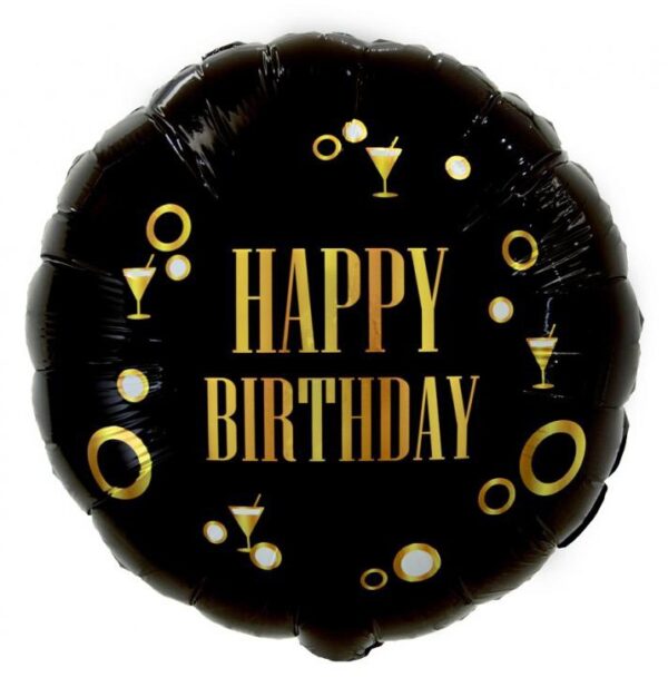 Happy Birthday Gold B&C festfolieballong 36 cm