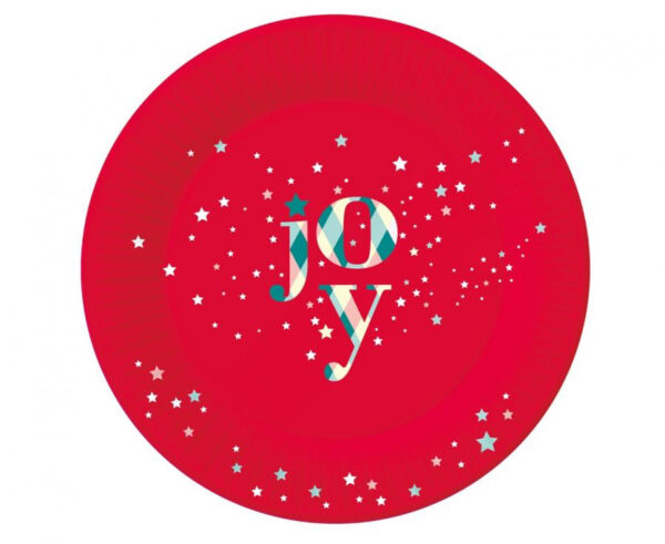 Christmas Red Joy papperstallrik 6-pack 18 cm
