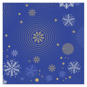 Christmas servetter med marinblå snöflingor 20 st 33x33 cm
