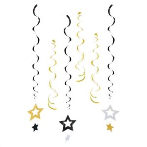 Star Glitter Stars, set med 6 banddekorationer