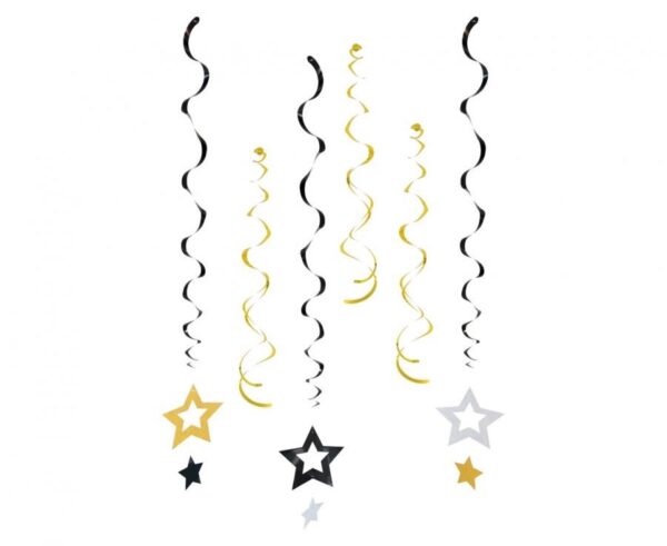 Star Glitter Stars, set med 6 banddekorationer