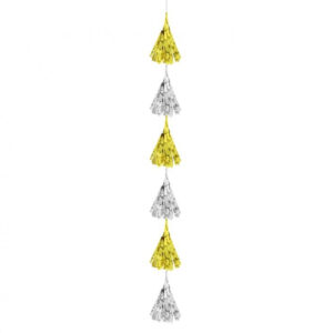 Party B&C Guld-Silver, Guld-Silver Banddekoration 180 cm