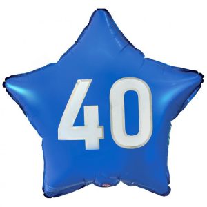 Happy Birthday Blue Star 40 Folieballong 44 cm