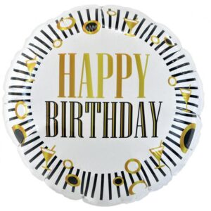 Happy Birthday Stripes folieballong 36 cm