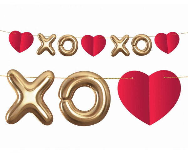 Love XOXO röd pappersgirlang 200 cm